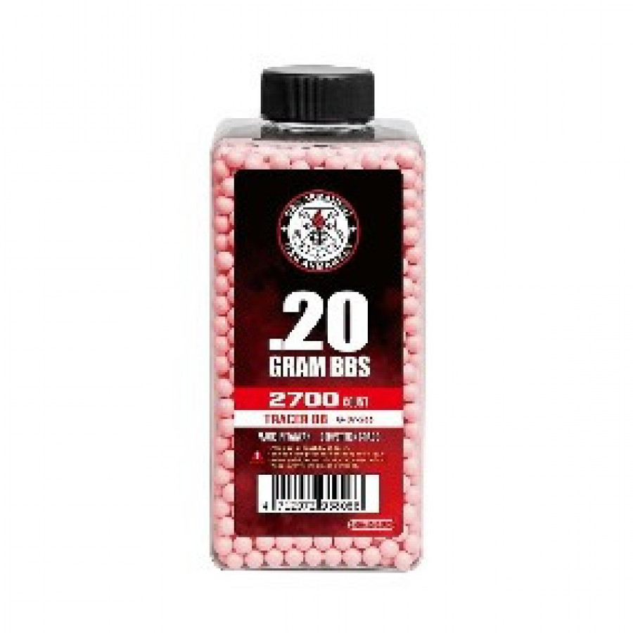 Шарики G&G 0,20 трассер красный ( 2700 шт., бутылка ) (групповая тара 24 бутылки) - G-07-266