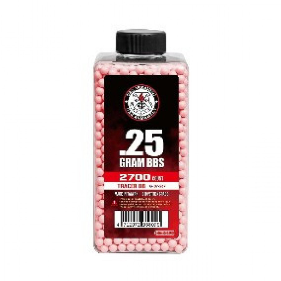Шарики G&G 0,25 трассер красный ( 2700 шт., бутылка ) (групповая тара 24 бутылки) - G-07-267