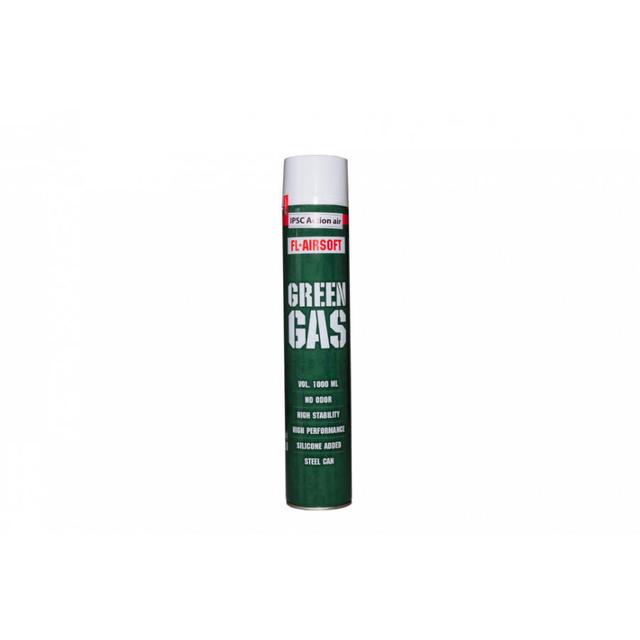 ГАЗ  Green gas (IPSC (пониженное содержание силикона)) FL-AIRSOFT 1000 мл (грин-газ, групповая тара 12 штук)