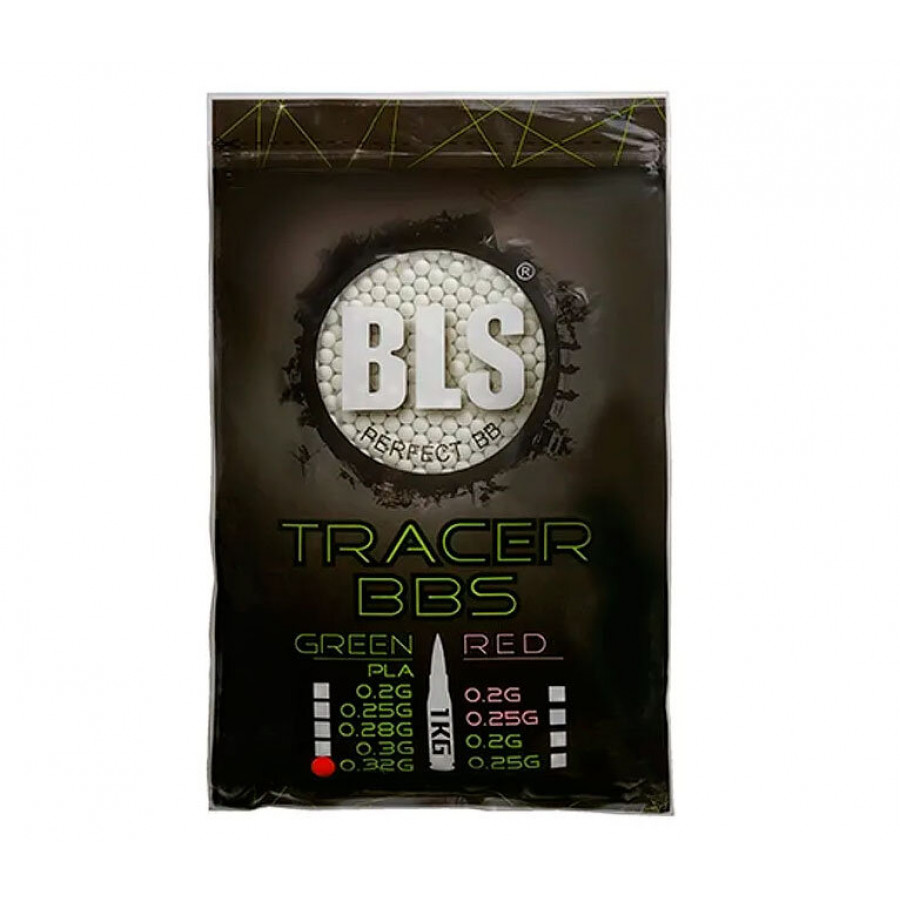 Шарики BLS трассирующие 0,32 (1кг, зеленые, пакет) (групповая тара 20 пакетов) 1KG-PLATR32